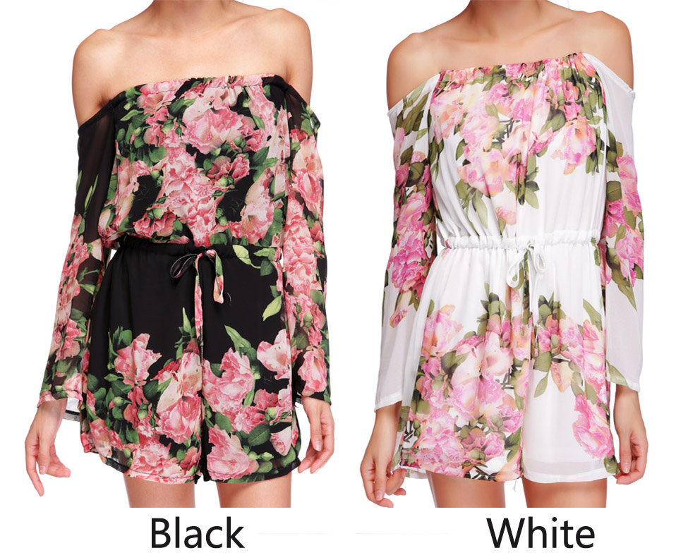 romper shorts off shoulder